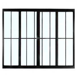 VITRO 4 FOLHAS COM GRADE 1,20X1,50 PRETO CMC