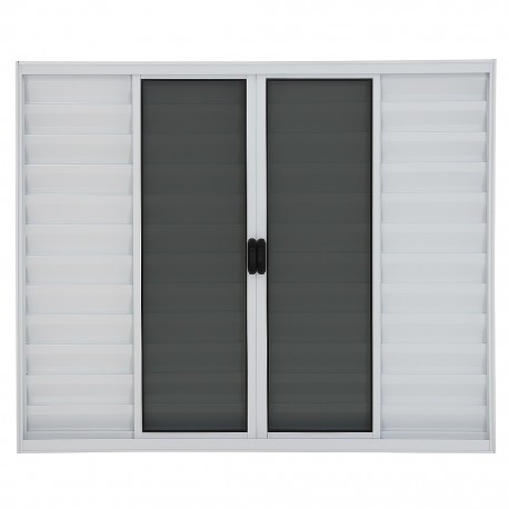 MOSTRUARIO VENEZIANA 6 FOLHAS SEM GRADE BRANCO VIDRO FUME 1,00X1,20 BRASIL