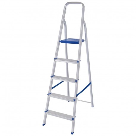 ESCADA DOMESTICA ALUMINIO 5 DEGRAUS MOR