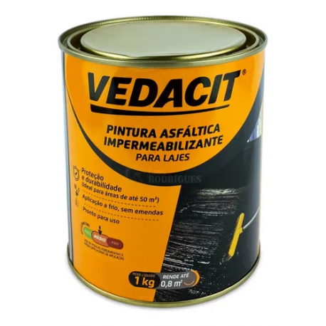 Pintura Asfáltica Impermeabilizante Para Lajes Carbolastico Nº1 1KG Vedacit